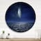 Designart - Full Moon Over Dark Ocean At Night - Nautical & Coastal Metal Circle Wall Art